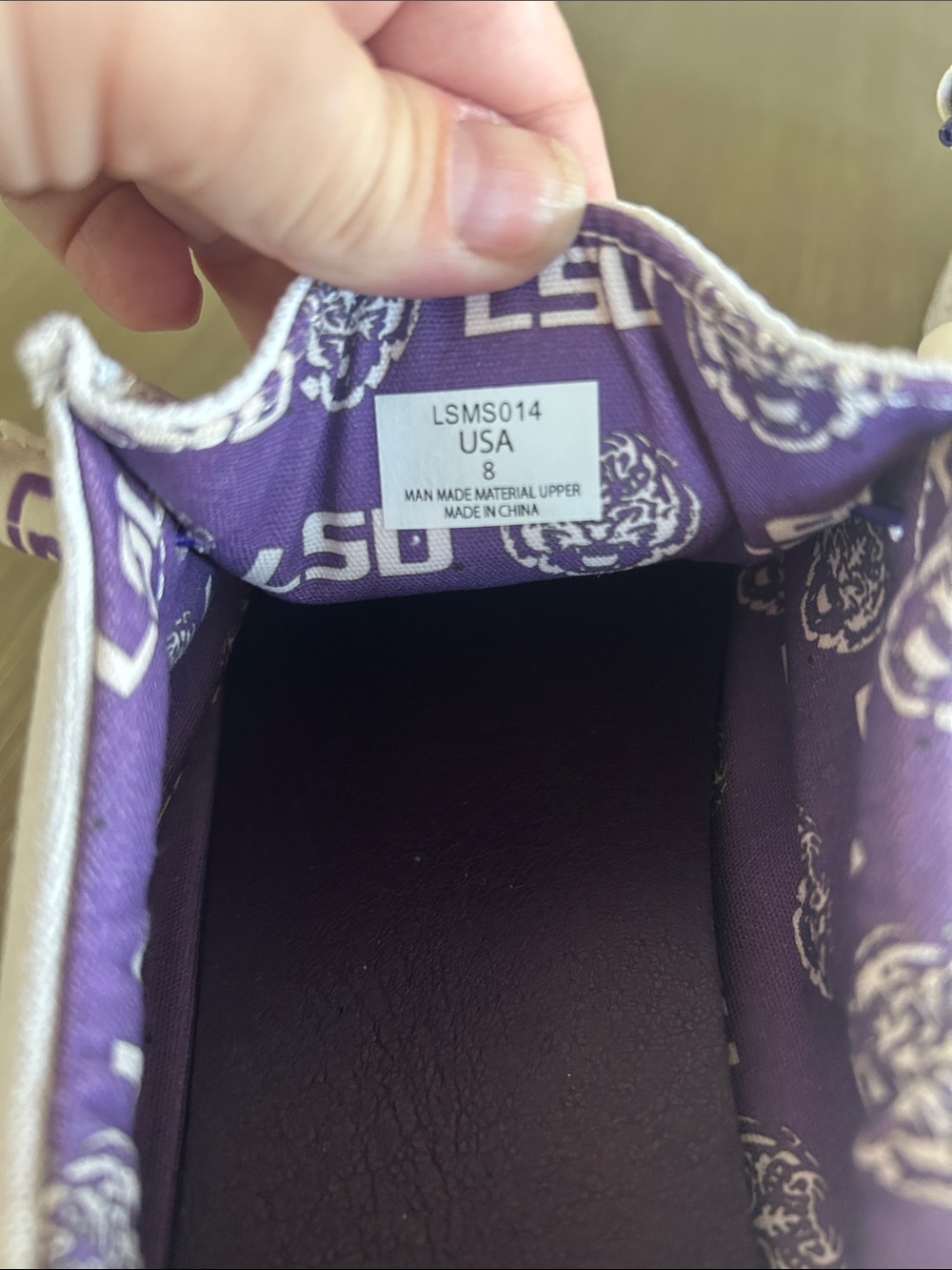 LSU White Canvas Slip-On Shoes with Purple Accents - Picture 4 of 6